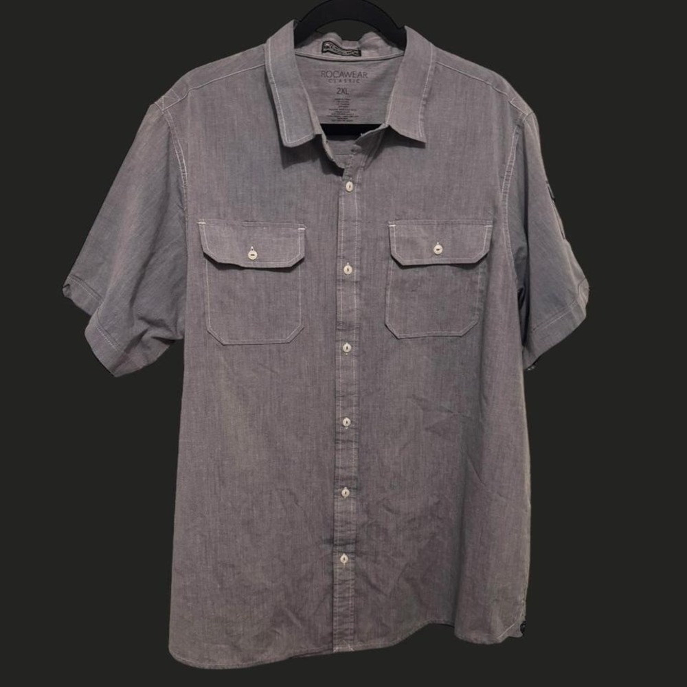 Rocawear Summertime Fresh '99' Mens Button Down 2XL‎ Y2K Utility Style Cargo